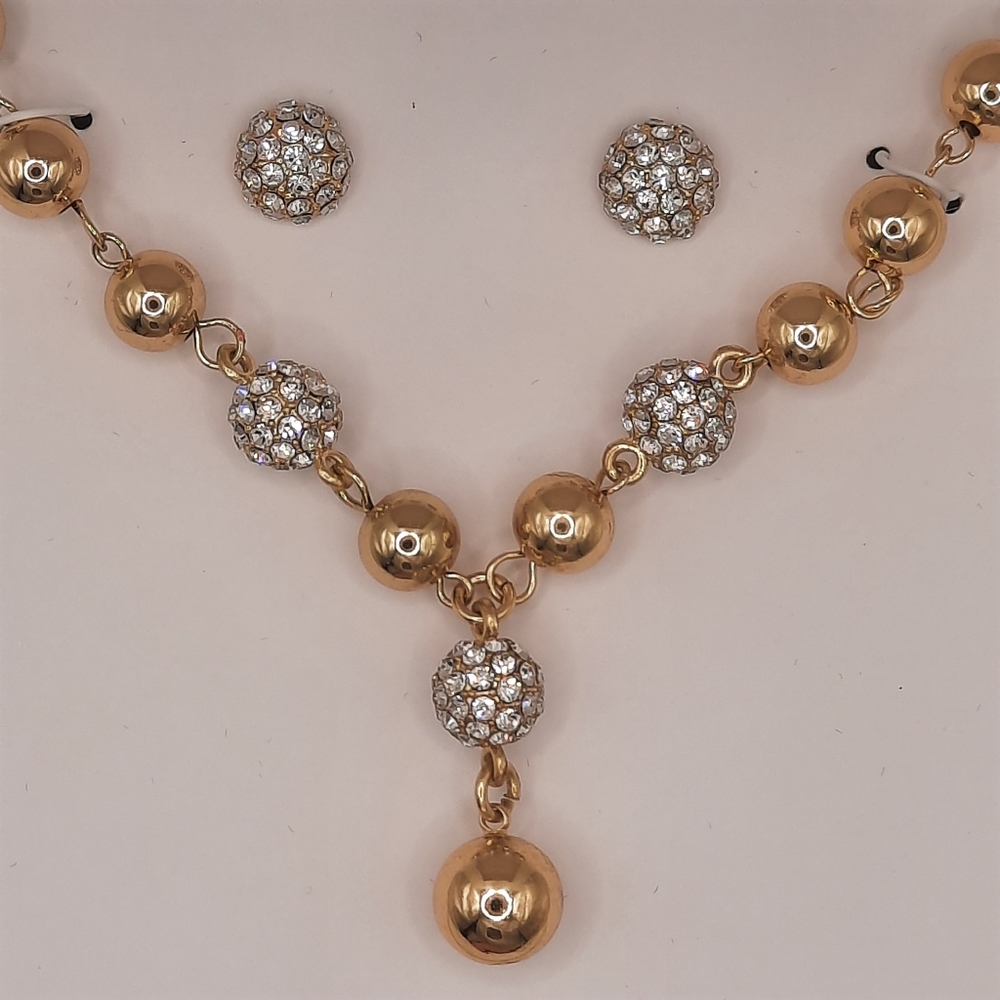 Charter Club Gold Pave and Bead 2 Piece Set